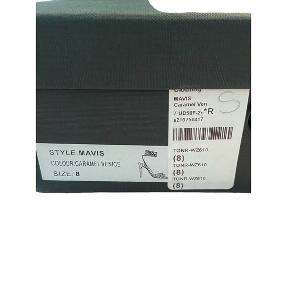 Tony Bianco Mavis Heels Sandal Leather Strappy Pointed Toe Caramel Venice Size 8 - Picture 13 of 15